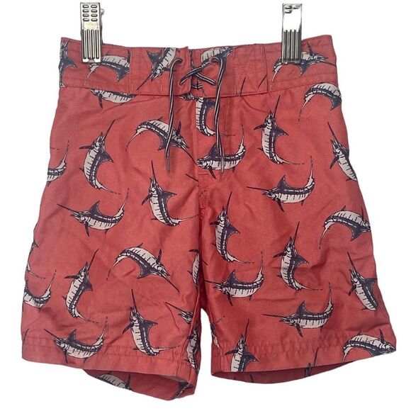 Janie & Jack Boys 2T Swim Shorts Marlin Swordfish Print Beach Bungalow Nautical - Picture 1 of 7